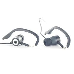 Black Sound-Squared SPORT Headphone Earbuds Earphones w/ 2 Earhook Sizes and Earphone Case - Great Value!