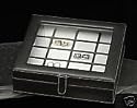Genuine Black Leather Cufflink Jewelry Case Box-Holds 20 Cufflinks-Executive Gift