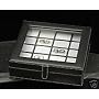 Genuine Black Leather Cufflink Jewelry Case Box-Holds 20 Cufflinks-Executive Gift