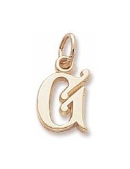 Rembrandt Charms, Letter G Charm in Solid Sterling Silver or Gold