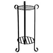 AUSTRAM 32 Leather Black Round Hampton Plant Stand by 