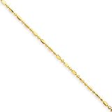 14k 1mm D-Cut Ball + Bar Pendant Chain Necklace - 16 Inch