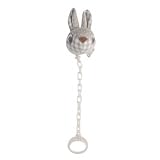 Tuc Tuc Light Grey Pacifier Leash, Universal Pacifier Holder Clip. Natural Collection.