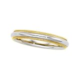 14K Two-Tone Gold Comfort Fit Wedding Band For Men and Women - Sizes 3.5 - 14
