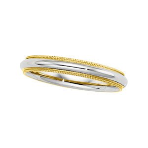 14K Two-Tone Gold Comfort Fit Wedding Band For Men and Women - Sizes 3.5 - 14