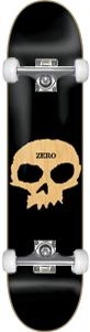 Zero Skull Knock Out Skateboard 7.5 w/Raw Trucks & White Wheels