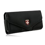 Swiss Leatherware Black Leather Case Lugano for Iphone 4, Blackberry 7130c  ....