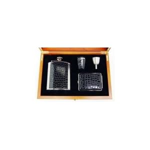 Outer Rebel Fashion Flasks and Smoking Accessories- 7 oz. Croc-Stamped Stainless Steel Flask...