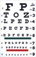 Standard Snellen translucent plastic eye chart.