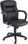 Hon 3300 Series Managerial Black Leather Mid Back Chair