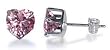 5 MM Heart Amethyst Cubic Zirconia .925 Sterling Silver Post Back Stud Earrings