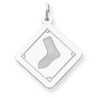 Sterling Silver Chicago White Sox X-Lrg Sock Logo Charm