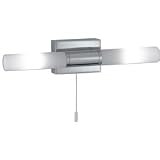 Badezimmerleuchte Wandleuchte Metall chrom Glas opal IP44