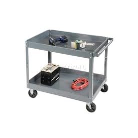 2 Shelf Deep Tray Steel Stock Cart 36x24 500 Lb. Capacity by EDSAL MFG CO.