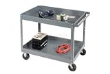 2 Shelf Deep Tray Steel Stock Cart 30 L X 16 W 500 Lb. Capacity