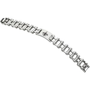 Stainless Steel New Orleans Saints Logo Bracelet