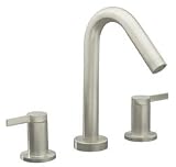 Kohler Double Handle Roman Tub Trim with Metal Lever Handles from the Stillness Series Brushed Nickel - K-T954-4-BN