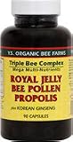 Y.S. Organic Triple Bee Complex -- 90 Capsules / Royal Jelly, Propolis, Bee Pollen/