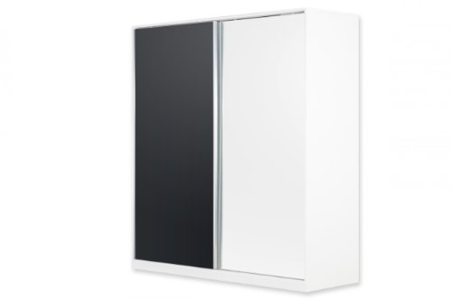 Miraseo MYHKSSET31 Karin Kleiderschrank, hochwertiger Schlafzimmerschrank aus Holz, Korpus MDF in Farbe Weiß Hochglanz, schönes Design, viel Platz und hoher Komfort für Ihr neues Schlafzimmer mit den Maßen 210x200x64 cm