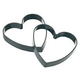 TWO NON-STICK HEART SHAPED EGG RINGS