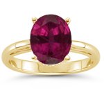 0.91 Cts Ruby Solitaire Ring in 14K Yellow Gold