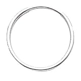 14k White Gold Polished 1.00mm Lightweight Tube Endless Hoop Earrings 14mm Diameter