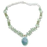NOVICA Chalcedony and quartz necklace, 'Daydream'