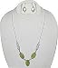 Set of Jewelry Silver Necklace Earrings Colorful Yellowish Green Shells (gnklcs101)