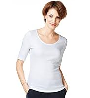 Pure Cotton Scoop Neck T-Shirt with Stay New™