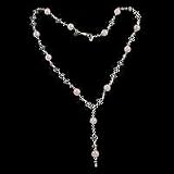 Rose quartz necklace, 'Love and Luck'