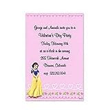 Snow White on Pink Birthday Party Invitations