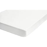 Castell 77113/001/041 Jersey-Stretch Spannbetttuch, nach &Ouml;ko-Tex Standard 100, ca. 140 x 200 cm bis 160 x 200 cm, Farbe: wei&szlig;