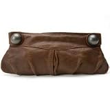 LINEA PELLE Angie Clutch, Mahogany, Crimson, Aubergine, Black