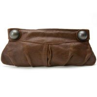 LINEA PELLE Angie Clutch, Mahogany, Crimson, Aubergine, Black