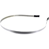 Trimweaver 12-Piece 5mm Satin Lined Metal Headband, 3/16-Inch, White