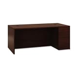 10500 L Workstation Single Ped Desk, Right Full-Height Ped, 72 x 36, Mahogany