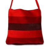 Alpaca wool shoulder bag, 'Scarlet World'