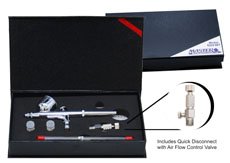 PRO Dual-Action Gravity Feed AIRBRUSH KIT Set Includes a Model G22 Airbrush with 3 Needle-Nozzle Set Sizes (0.2, 0.3 and 0.5mm) and Free 6 Inch Air Hose