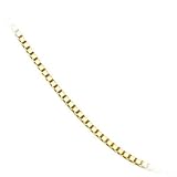 14k Yellow Gold .7mm Baby Box Chain Necklace - 16"