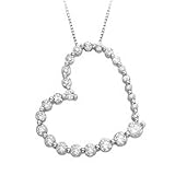 14kt. White Gold, 1 ct. tw. Diamond Heart Journey Pendant