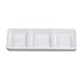 BESTONZON White Ceramic Serving Platter 3 Compartment Appetizer Serving Tray Rectangular Divided Sauce Dishes for Home Hotel Restaurant Kitchen Spices Vinegar Nuts(15cm x 6.5cm/White)