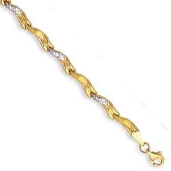 21l90skK8ZL 14k TwoTone Fancy Diamond Cut Bracelet 7.25 Inch