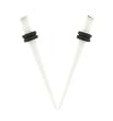 Acrylic Neon Taper with Clear CZ - White - 10G - Sold as a Pair