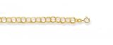 14K Yellow Gold 4.00mm Triple Link Charm Bracelet - 7