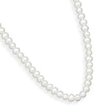 White Pearl Small Brides or Childrens Necklace Sterling Silver Adjustable Length, Made in the USA