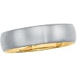 18K Yellow Gold and Titanium Wedding Band Ring