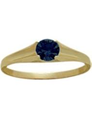 14 Karat Yellow Gold Genuine 0.30tcw. Sapphire September Baby Gemstone Ring
