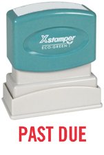 Xstamper One-Color Title Message Stamp, Past Due, Pre-Inked/Re-Inkable, Red (1362)