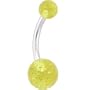 Belly - 7/16 Glittering Gold Glitter Banana Belly Ring