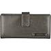 Kenneth Cole Reaction Classic Glazed Checkbook Cover Wallet Pewter Grey